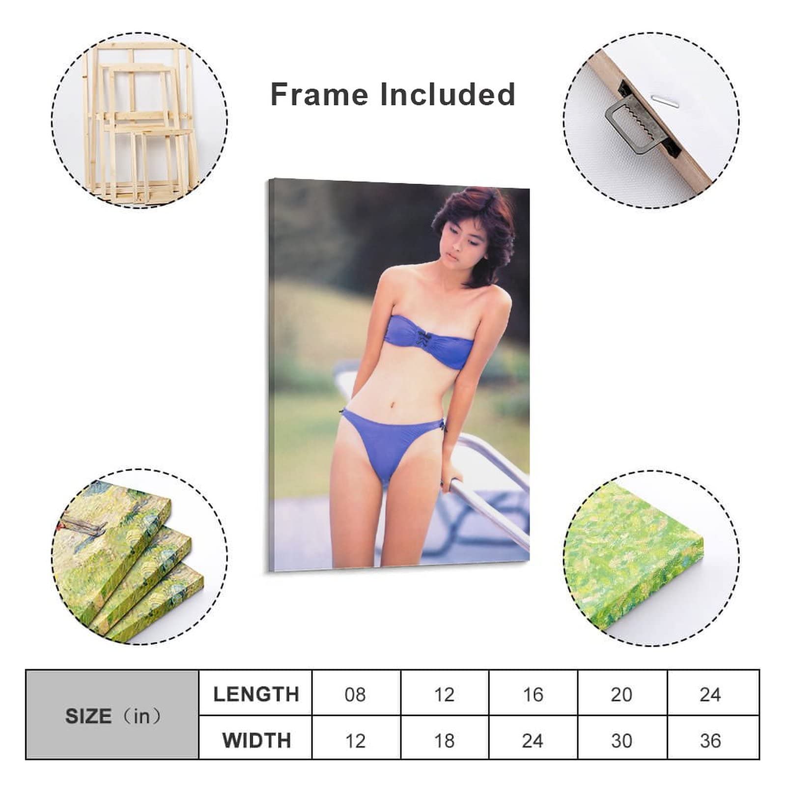 Amazon.co.jp: OBLEKT中山美穂ぶら下げ写真 キャンバス アートパネル